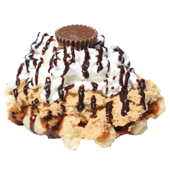 Peanut Butter Cup Waffle Cake