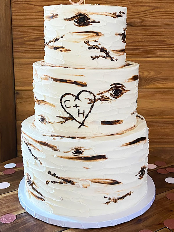 Touch of Bark Wedding Cake Style 7 The Dessert Stand Mountain Theme Wedding