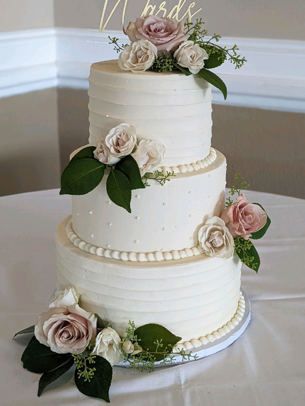 Signature Wedding Cake Style 3 Red Floral 